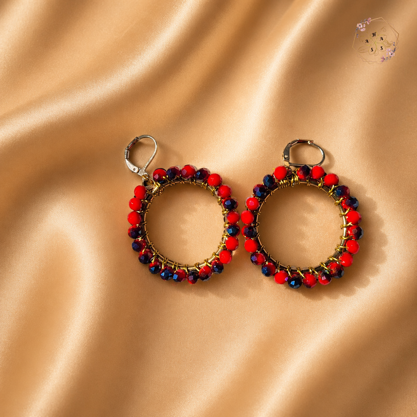 Fleurs Miroir – Boucles d'oreilles