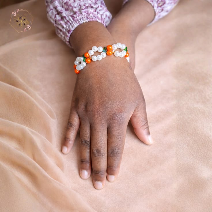 Perles abricotées – Bracelet